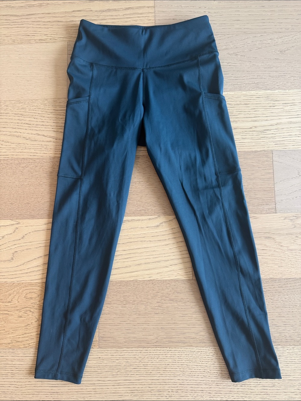 High-Waist Dark Teal Active Leggings with Side Pockets